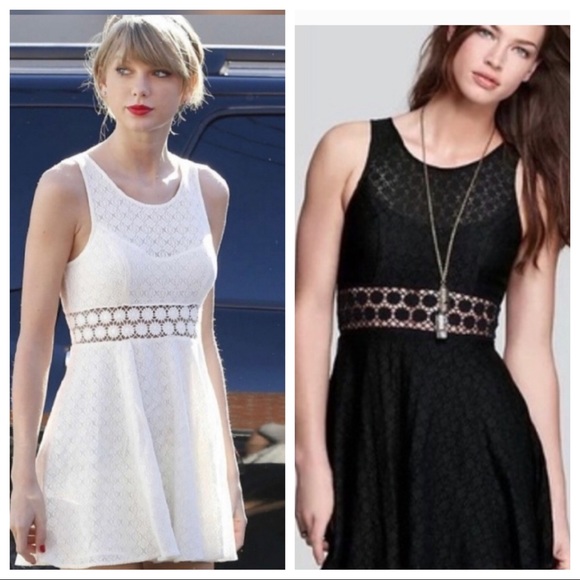 Free People Dresses & Skirts - Free People Black Daisy Crochet Waist Dress